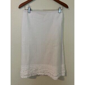 Elegant White Skirt with Ruffle Hem